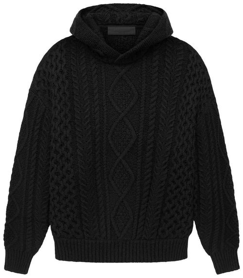 Fear of God Essentials Cable Knit Hoodie Jet Black